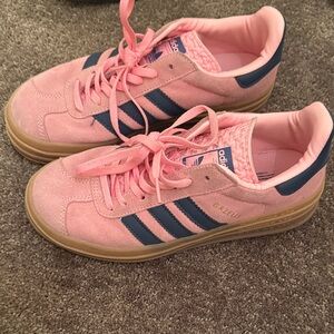 Adidas Gazelle Pink with Navy Stripes